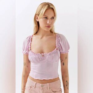 Urban Outfitters Light Pink Ruffled Blouse